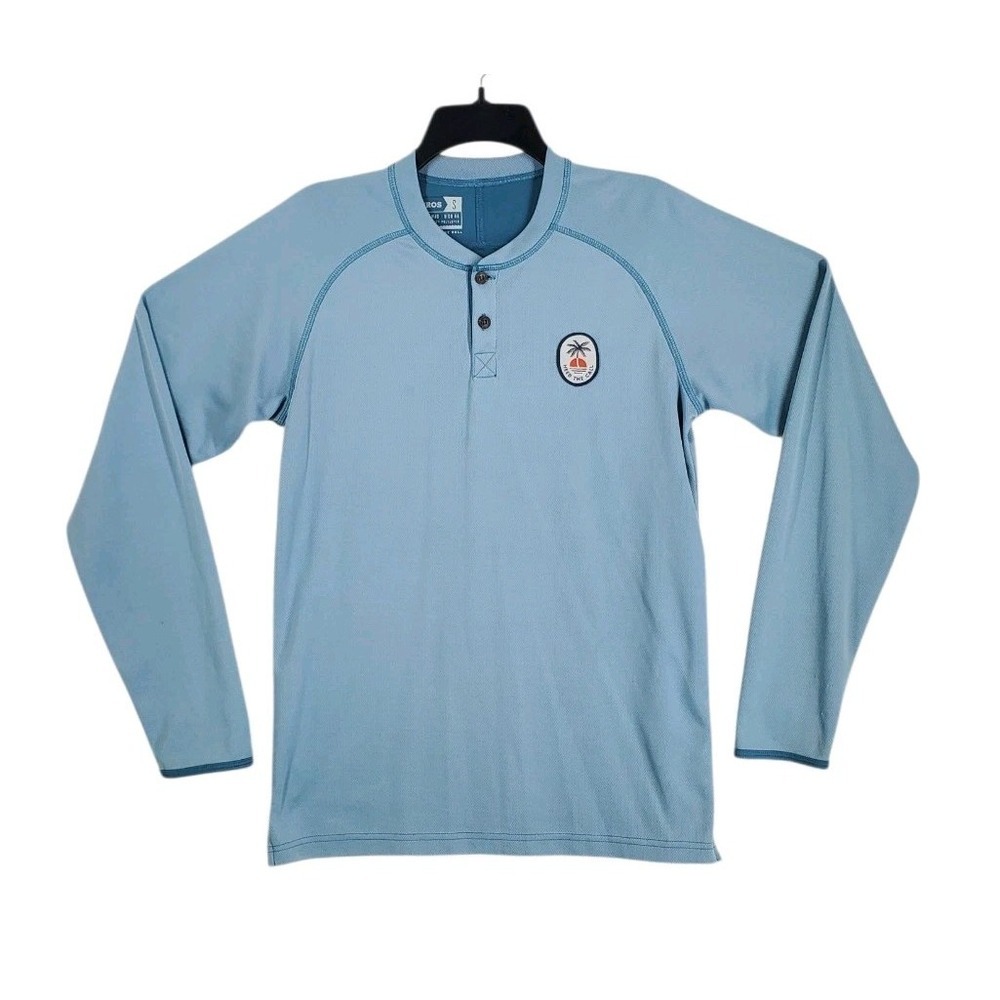 Howler Brothers Light Blue Long Sleeve Henley Shirt